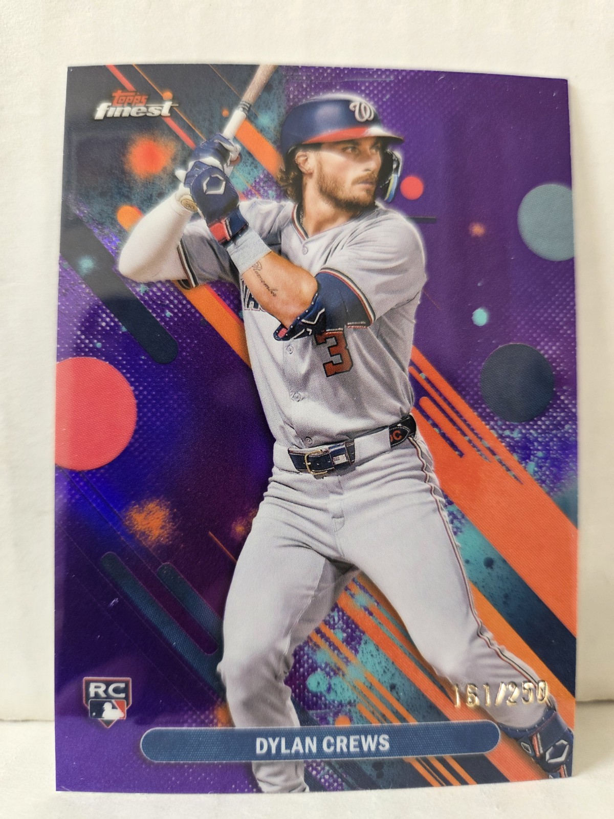 Dylan Crews 2025 Topps Finest #34 Purple Refractor /250 Common Rookie