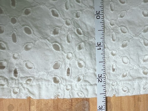Ann Mashburn Eyelet Lace Mini Dress Small Off White Oversized Preppy Lined Shift - Picture 10 of 13