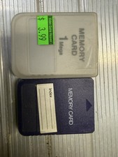 Sony PlayStation 1 Memory Card- 1 Mega PS1 PSX- Used - Lot of 2 cards