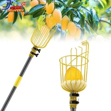 Fruit Picker Pole with Basket Telescoping Fruit Picker Tool with Long Handle NEW