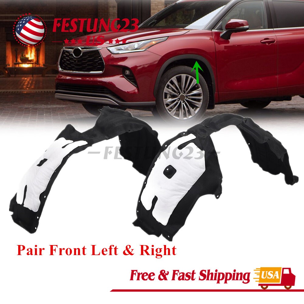Inner Fender Liners For 2020-2023 Toyota Highlander Left & Right Front Section