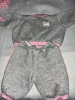 Vintage Cabbage Patch Kids/Doll Clothes Gray/Pink Cat Sweatsuit (224)