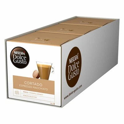 Nescafé Dolce Gusto Cortado Espresso Macchiato, Lot de 3, 3 x 16 Capsules - Photo 1/4