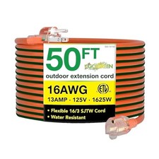 Go Green Power Inc. 50-Foot Outdoor Extension Cord - Heavy 50 ft Orange 16/3