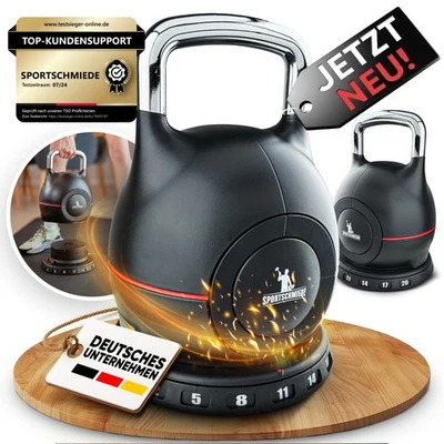 SPORTSCHMIEDE Kettlebell Set – Verstellbare Hanteln für Heimtraining und Fitness
