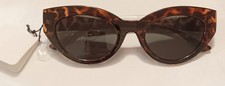 Cat Eye Black Lenses Leopard Framed Sunglasses New UV400