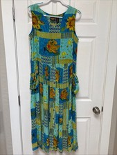 BILA Mumu Dress Long Sleeveless Pockets Rayon Oversize M