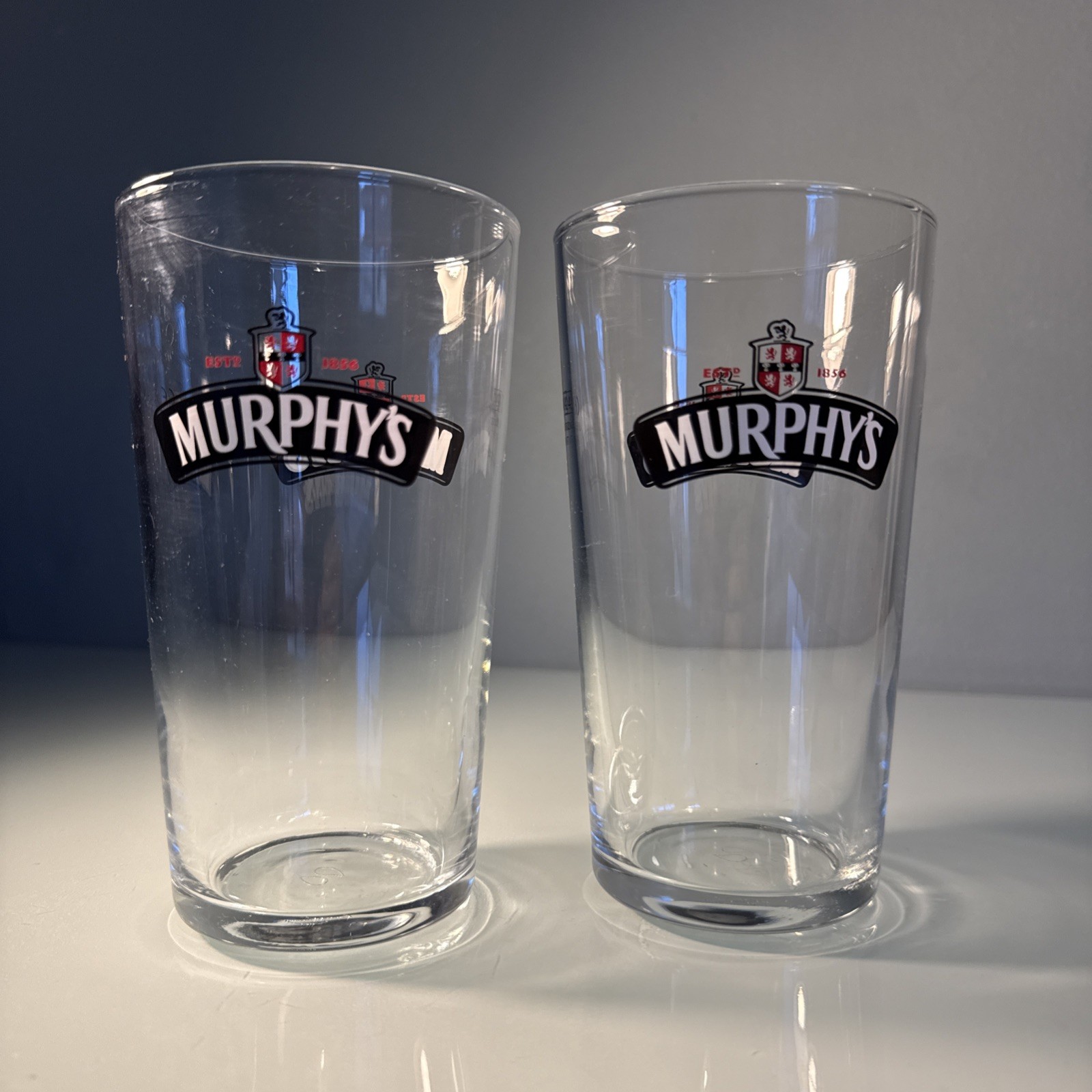 MURPHY'S IRISH STOUT BEER Rare  Pint Glasses Pub Bar Man Cave Brand New 