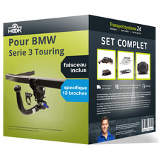 Attelage Amovible Hook pour BMW Serie 3 Touring 05- avec Faisceau s. 13 broches