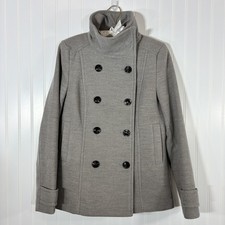 H&M Womens Gray Double Breasted Peacoat Jacke...