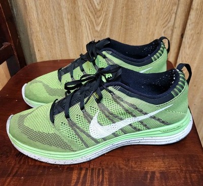 Nike Flyknit Lunar 1+ ELECTRIC GREEN Trainer Athletic Sneakers Mens Sz 11 RARE