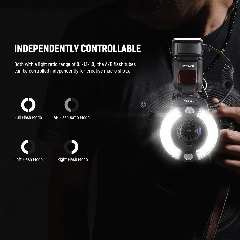 NEEWER RF1-SD Ring Flash for Sony, 76Ws TTL, 5600K, Macro - Image 4 of 4