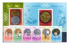 Romania. Sport. 1972 Munich Olympics. Series + 2 sheets.