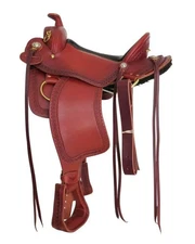Premium Design Hand Carved Stylish Leather Western Horse Trail Saddle 15".