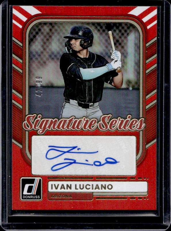 2026 Panini Donruss Ivan Luciano Signature Series Red Auto #/99 Diamondbacks