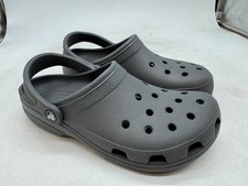 Crocs Classic Clogs Charcoal Rubber Lightweight Slip-On Comfort - Men 7/9 Women