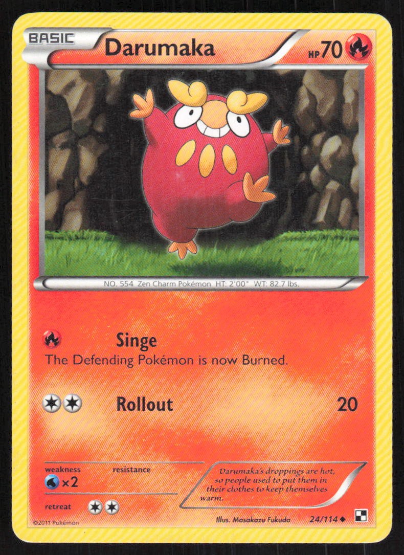 Darumaka (24) 24/114 LP Black and White Pokemon Card