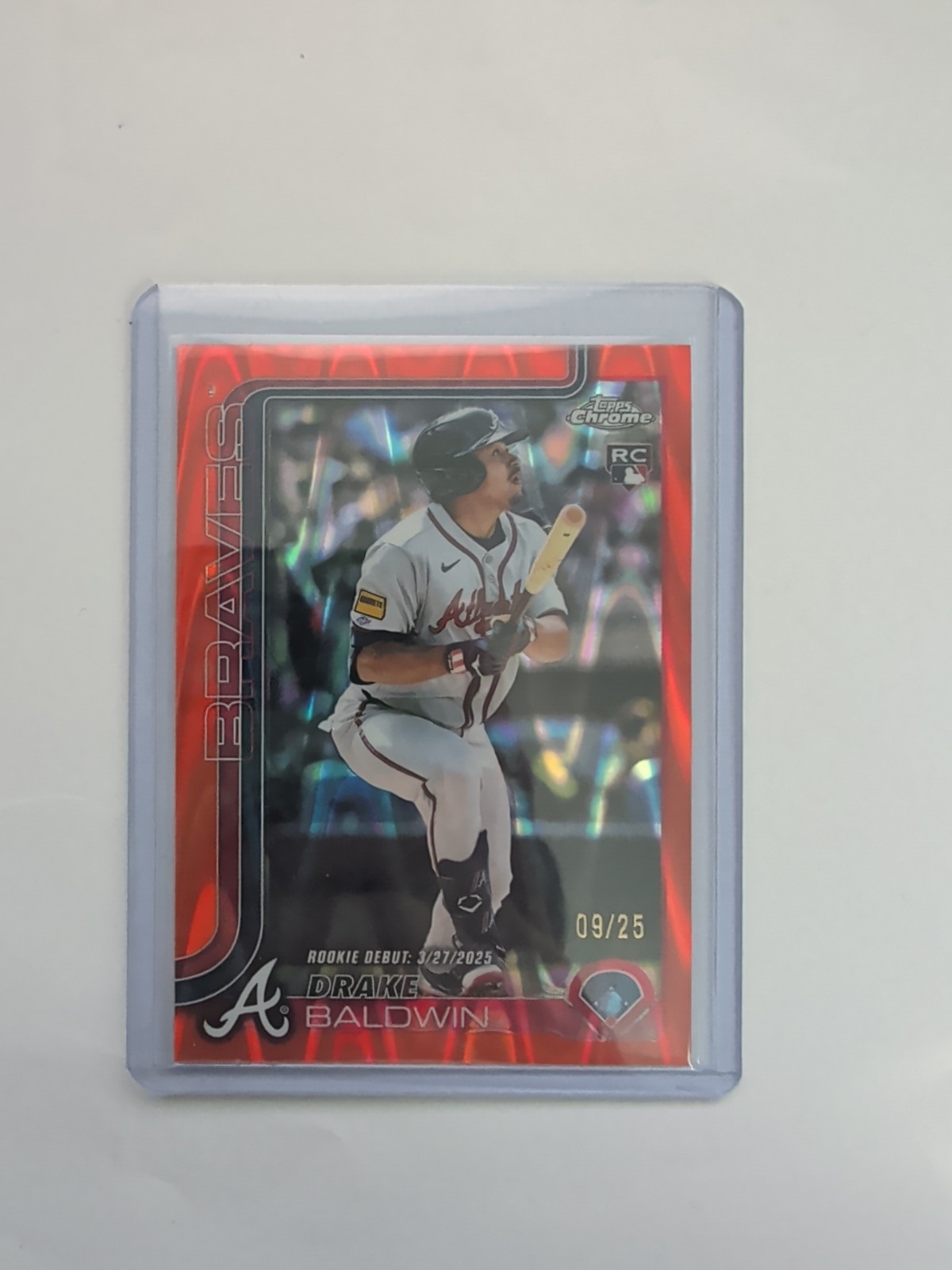 2025 Topps Chrome Update Drake Baldwin Rookie Debut Orange Raywave /25 RC Braves