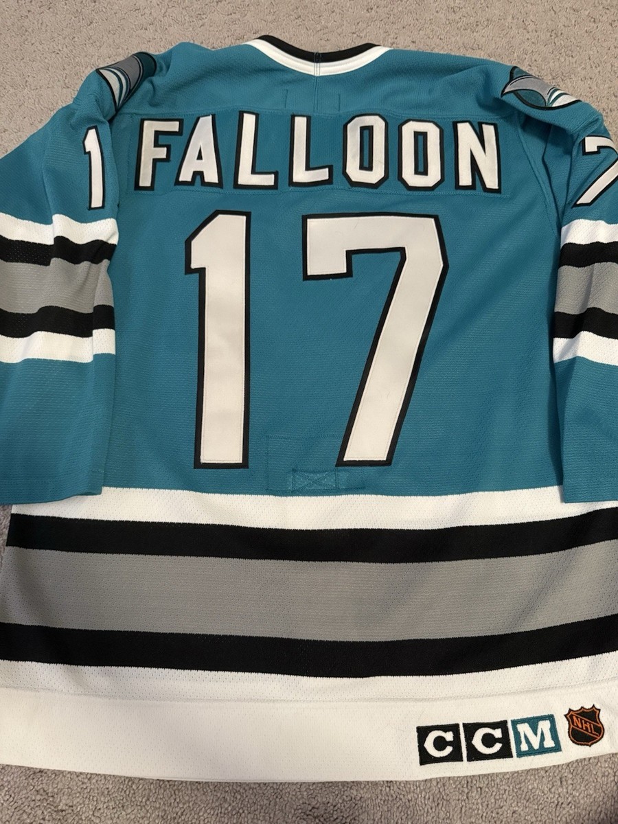 San Jose Sharks Pat Falloon Authentic Vintage CCM NHL Hockey Jersey 44 Green