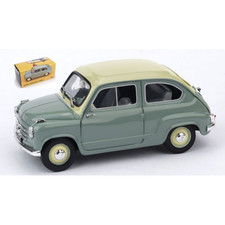 FIAT 600 1A SERIE 1955-1969 VERDE CHIARO/BICOLORE AVORIO 1:43 Brumm Auto Stradal
