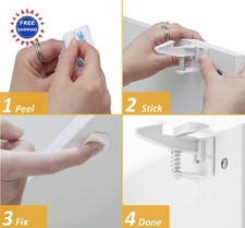 Cabinet Locks Child Safety 12 Pack NO Drilling 3M Adhesive Baby Proof Latch