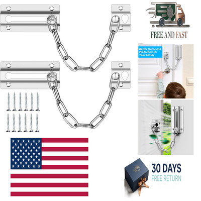 2 Pack Door Chain Lock Stainless Steel, Security Door Chain for Inside Door