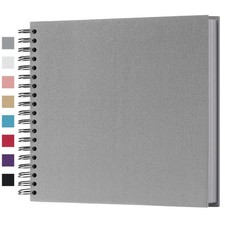 10 x 10 Inch DIY Scrapbook Photo Album 80 Pages Thick Kraft Blank Gray Paper ...