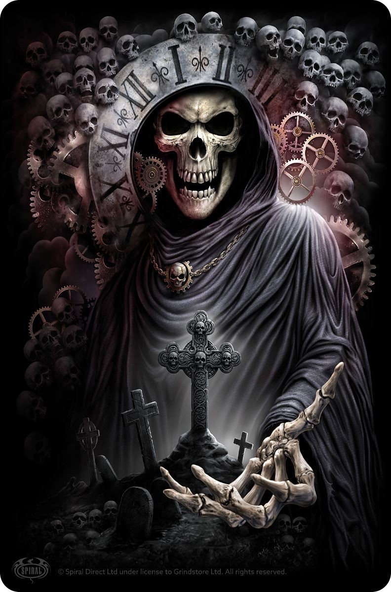 Spiral Reaper Time Greet Tin Card