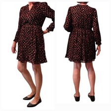 NWT J. Crew Ruffleneck Mini Dress, Lined, with long sleeves, v-neck sz 10