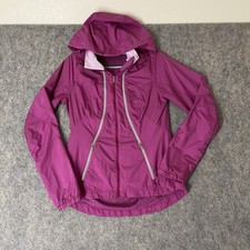 Lululemon Record Breaker Jacket Women s Size 6 Pink Running Stowable Hood Pocket