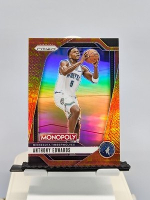Anthony Edwards 2024-25 Panini Prizm Monopoly Icons Orange Prizm #/1499 SP