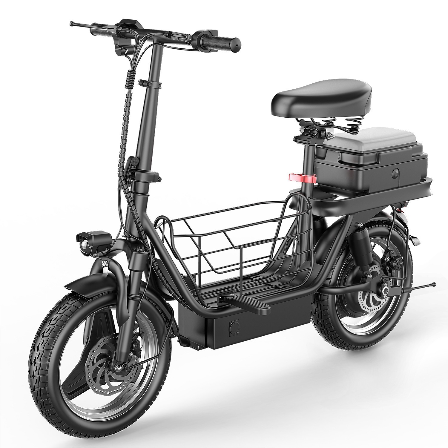 Electric Scooter with Seat 1500W 30MPH 45 Miles Range14" Tire with Basket US