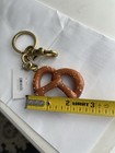 NWT Coach Small Pretzel Bag Charm Keychain Brass / Brown Multi CY398 — photo 4