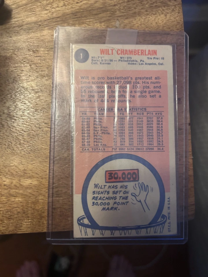 1969-70 Topps - Wilt Chamberlain #1 — 第 4/4 张图片