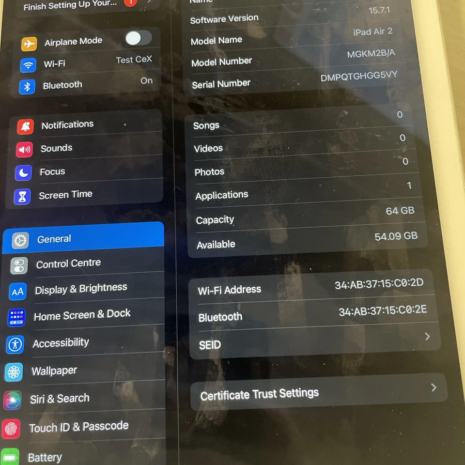 Apple iPad Air 2 64GB, Wi-Fi, 9.7in Silver,* Please Read Description* W29-cd14 - Image 2 of 4