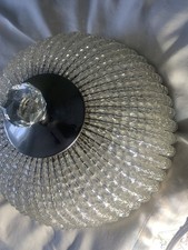 Elegant traditional Art deco silvered and glass beaded semi flush chandelier 