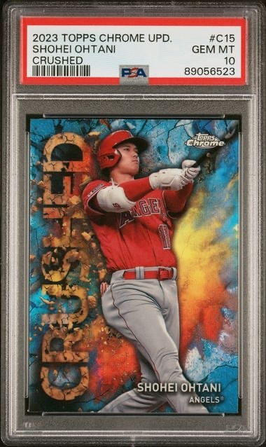 Shohei Ohtani 2023 Topps Chrome Update Crushed PSA 10 #C15