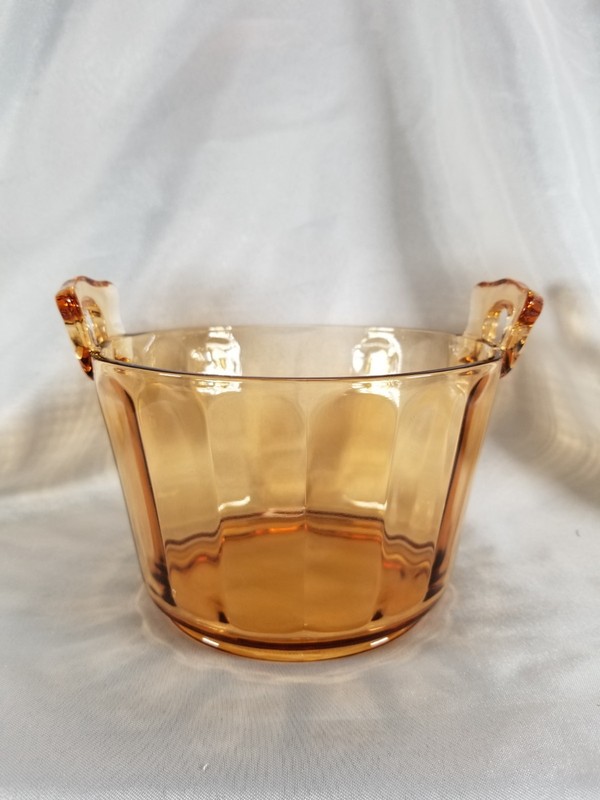 Vintage Fostoria Depression Glass Amber Ice Bucket Tub
