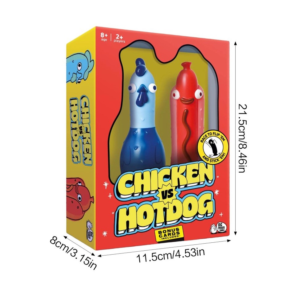 Chicken vs. Hotdog - A Fast-Paced Party Board Game for Kids, Teens, and