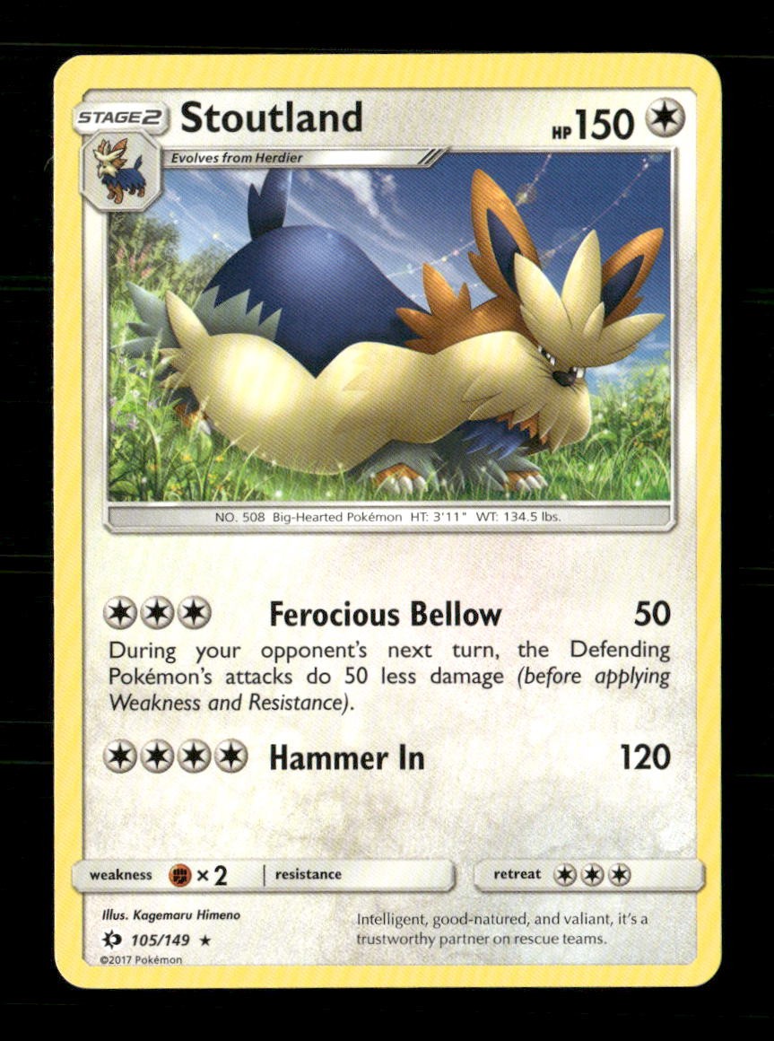 Stoutland 105/149 SM Base Set NM/M Pokemon