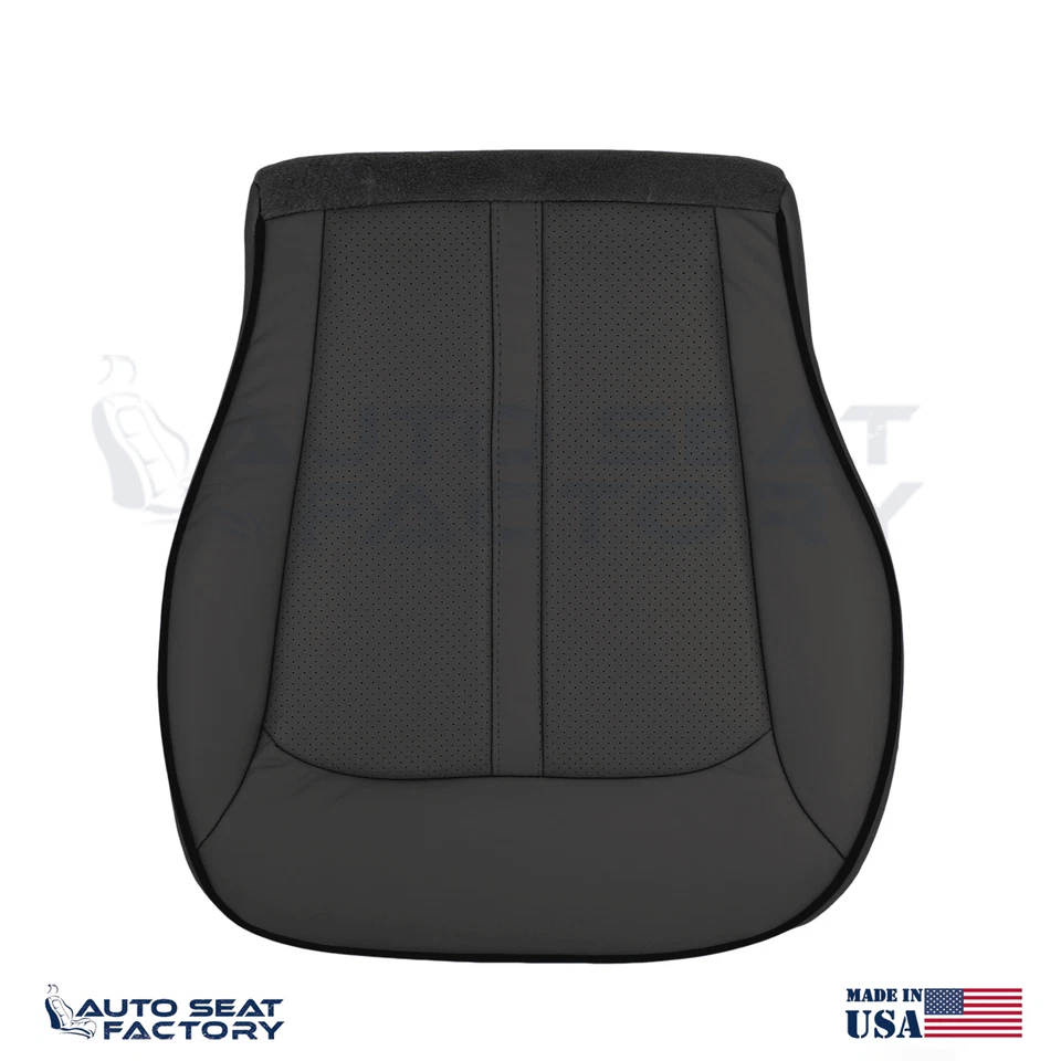 Lincoln MKX 2011-2015 parte inferior perforada del conductor cubierta de asiento de vinilo negro Foto 4 de 4