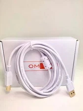 OMNIHIL White 8FT High Speed USB 2.0 Cable for Brother HL-L2400D Laser Printer