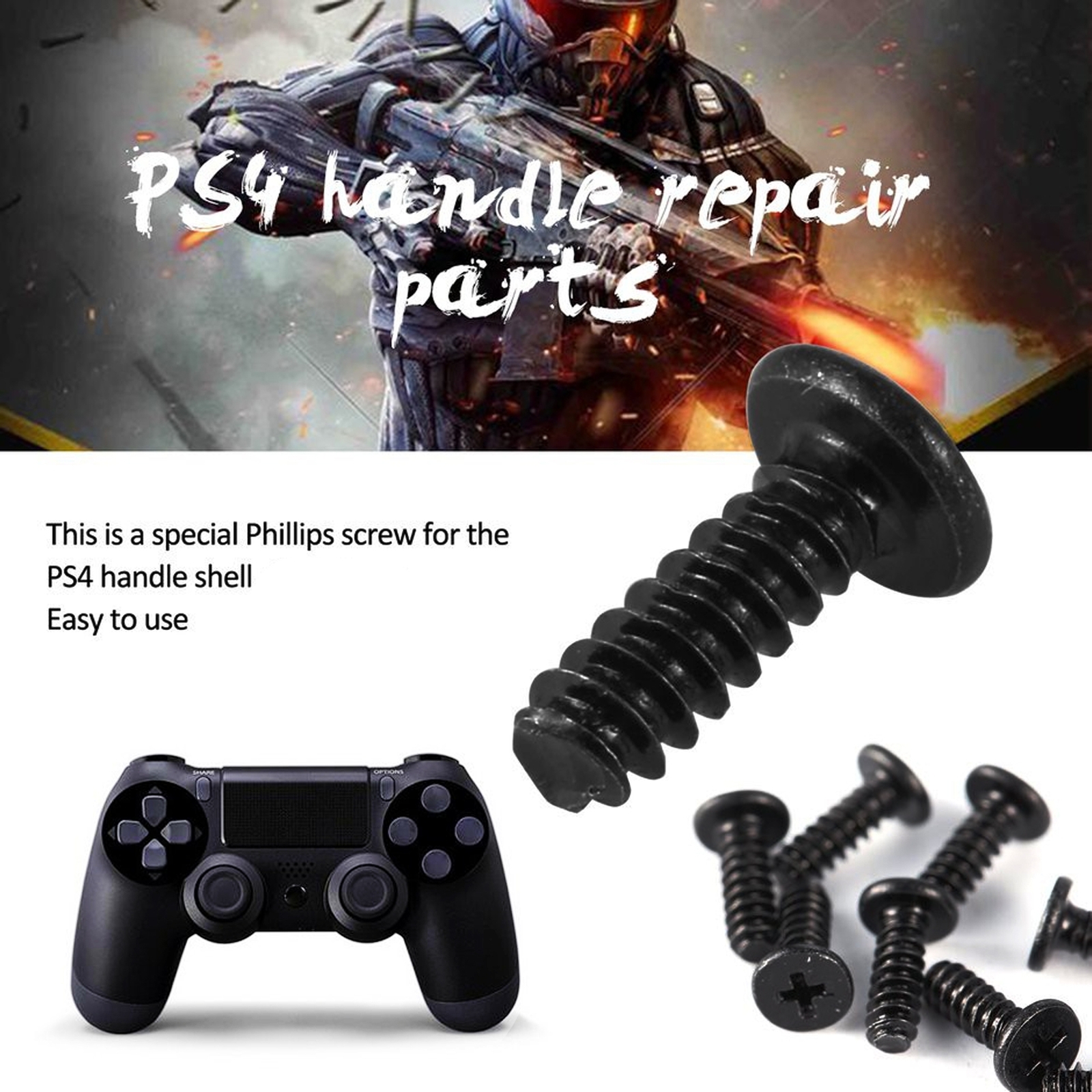 Black Set of Screws ( 20pcs ) Replacement Part for Sony Playstation 4