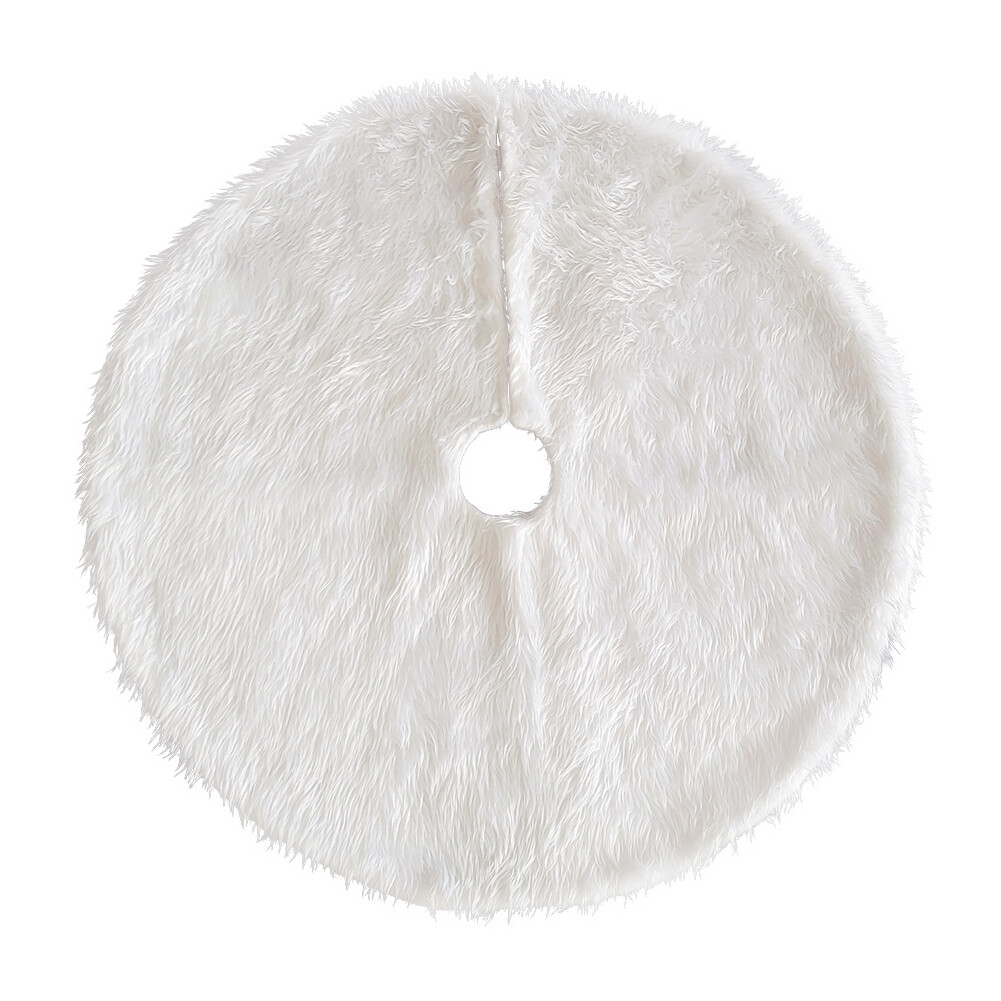 Christmas Tree Base Cover White Faux Fur Carpet New Year Ornament