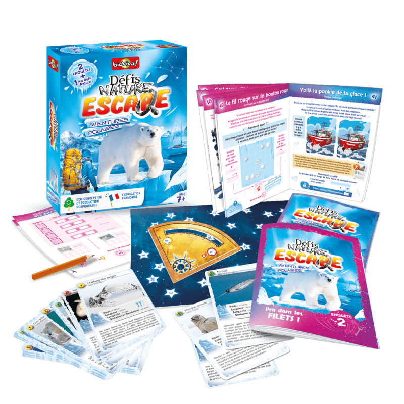 Bioviva Défis Nature Escape Aventures Polaires jeu de cartes éco-conçu dès 7 ans