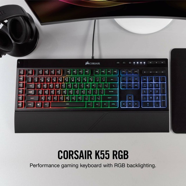 Corsair K55 (CH9206015NA) Wired RGB Backlit Gaming Keyboard for sale