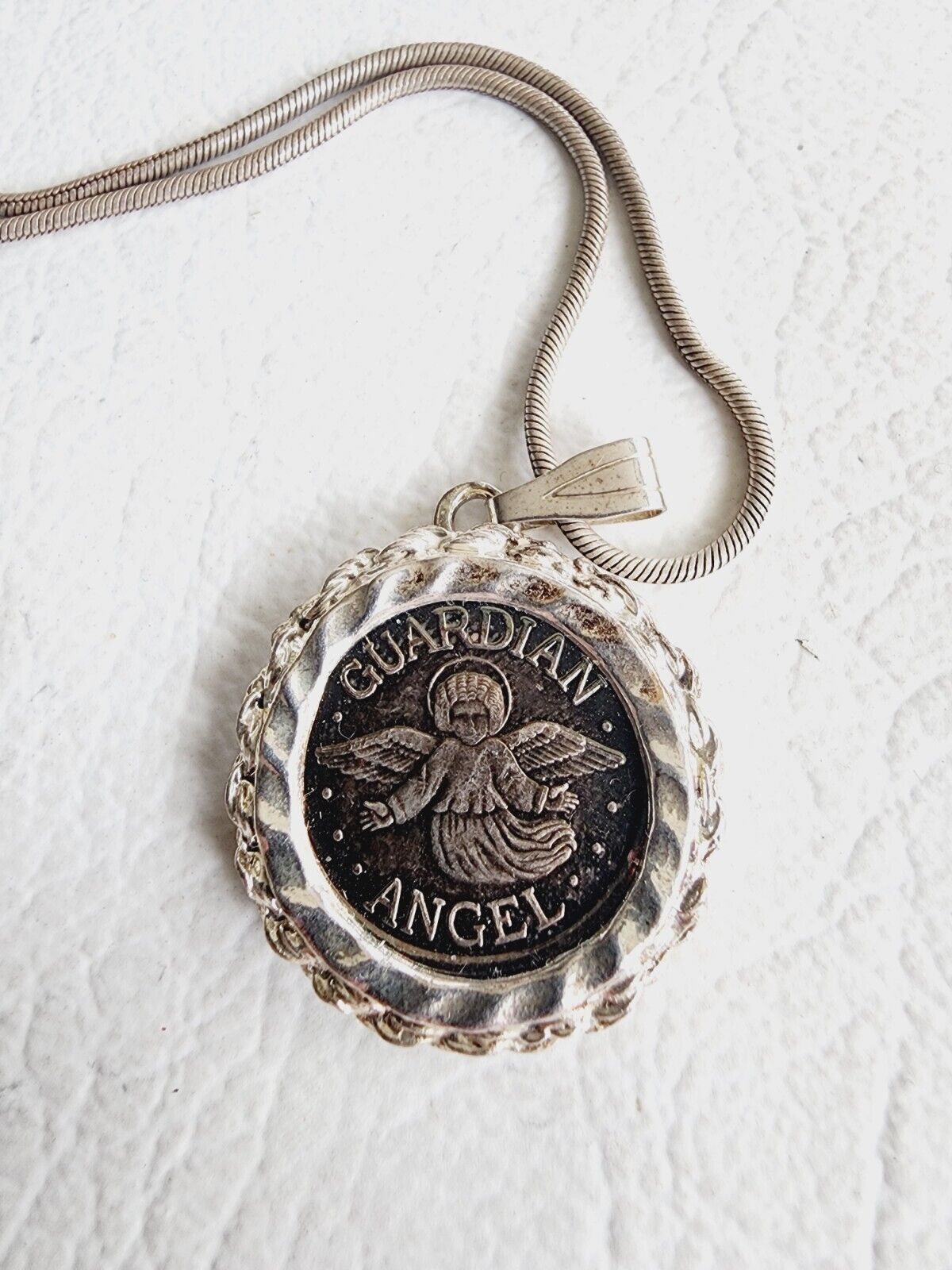Guardian Angel 999 Pure Silver Medallion In Omega… - image 1