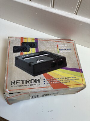 Hyperkin Retron Fc Loader Game Black Console New Open Box 2 Controllers