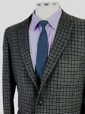 40r* Curlee USA Mens 1960s Vintage 3 Button Wool Blazer Jacket Gray Tattersall