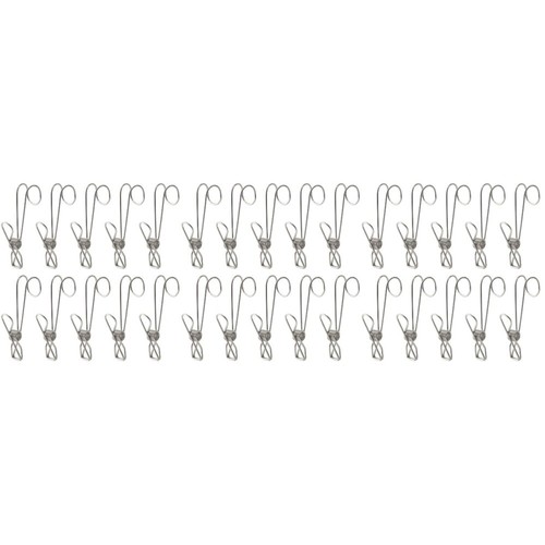 Set of 3 Stainless Steel Hook Clip Clothespins Chip Clips Long Tail